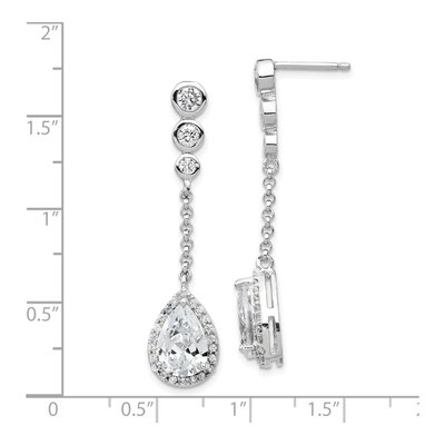 Sterling Silver CZ Dangle Earrings – view 5