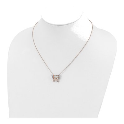 Rose Gold-Plated Sterling Silver CZ Flying Pig Pendant Necklace – view 4