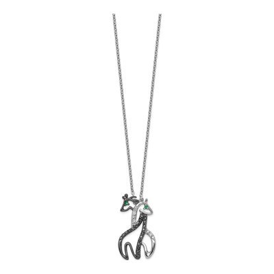 Sterling Silver CZ Giraffe Pendant Necklace – view 3