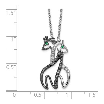 Sterling Silver CZ Giraffe Pendant Necklace – view 4