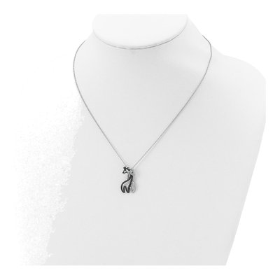 Sterling Silver CZ Giraffe Pendant Necklace – view 5