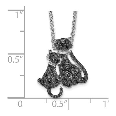 Sterling Silver CZ Cats Pendant Necklace – view 3