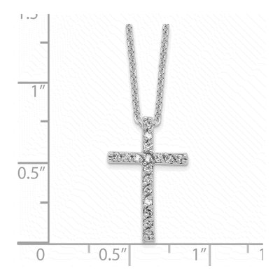 Sterling Silver CZ Cross Pendant Necklace – view 3