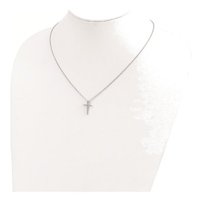 Sterling Silver CZ Cross Pendant Necklace – view 4
