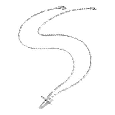 Sterling Silver CZ Cross Pendant Necklace – view 5