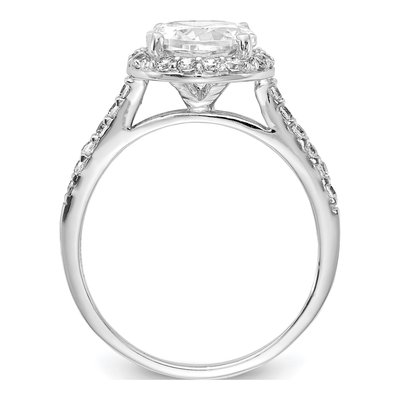 Sterling Silver CZ Halo Engagement Ring – view 3