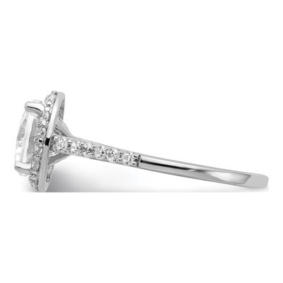 Sterling Silver CZ Halo Engagement Ring – view 4