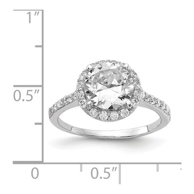 Sterling Silver CZ Halo Engagement Ring – view 5