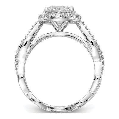 Sterling Silver CZ Halo Twist Ring – view 3