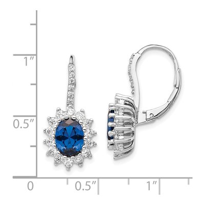 Sterling Silver CZ Halo Leverback Earrings – view 5