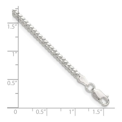 Sterling Silver 2.9mm Domed Curb Chain Bracelet – view 2