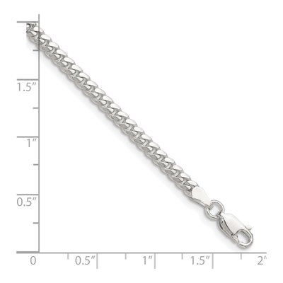 Sterling Silver 3.4mm Domed Curb Chain Bracelet – view 2