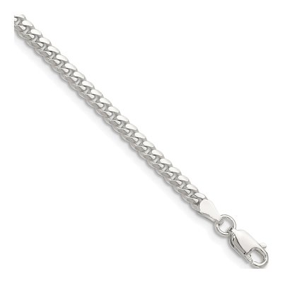Sterling Silver 3.4mm Domed Curb Chain Bracelet