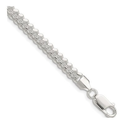 Sterling Silver 5.7mm Domed Curb Chain Bracelet