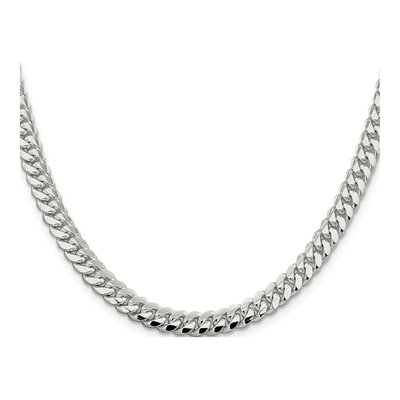 Sterling Silver 6.4mm Domed Curb Chain – view 2