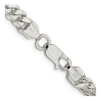 Sterling Silver 6.4mm Domed Curb Chain – view 3