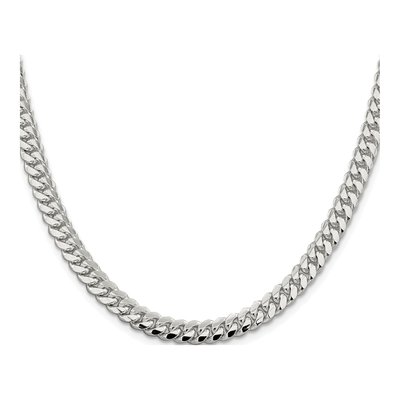 Sterling Silver 6.4mm Domed Curb Chain – view 2