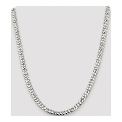 Sterling Silver 6.4mm Domed Curb Chain – view 4