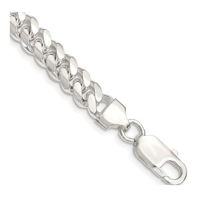 Sterling Silver 7mm Domed Curb Chain Bracelet