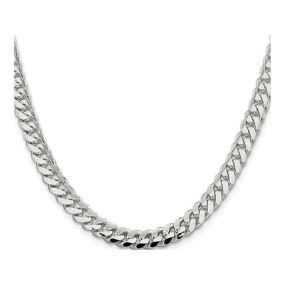 Sterling Silver 7mm Domed Curb Chain – view 2