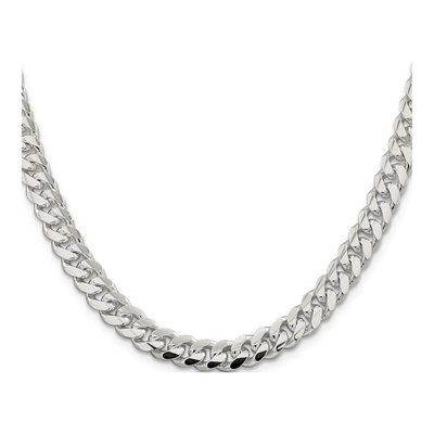 Sterling Silver 7.8mm Domed Curb Chain – view 2