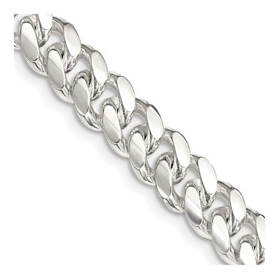 Sterling Silver 7.8mm Domed Curb Chain