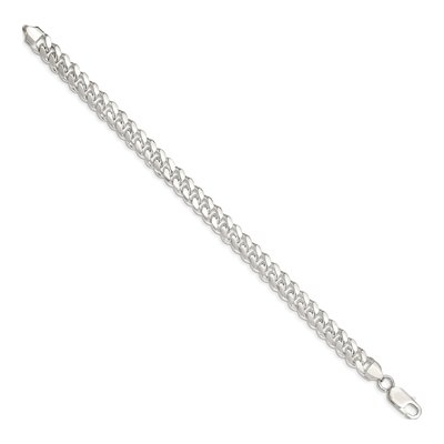 Sterling Silver 7.8mm Domed Curb Chain Bracelet – view 2