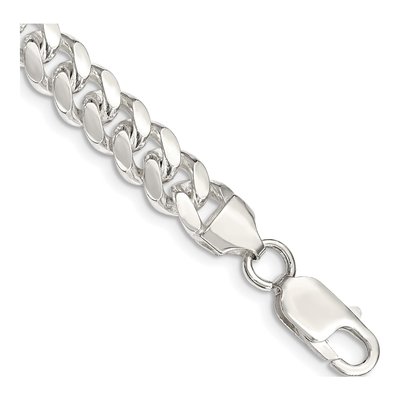 Sterling Silver 7.8mm Domed Curb Chain Bracelet