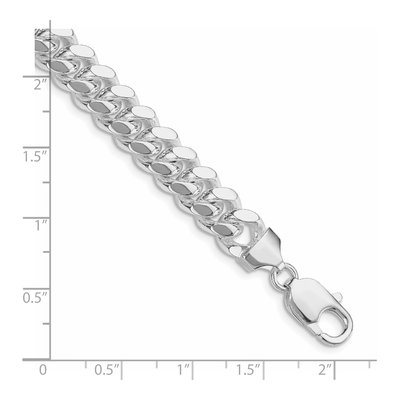 Sterling Silver 9mm Domed Curb Chain Bracelet – view 2