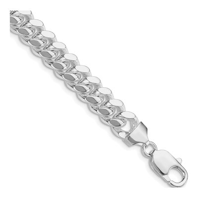 Sterling Silver 9mm Domed Curb Chain Bracelet