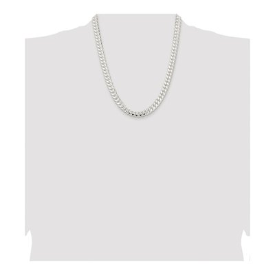 Sterling Silver 9mm Domed Curb Chain – view 4