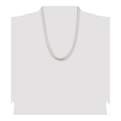 Sterling Silver 9mm Domed Curb Chain – view 4