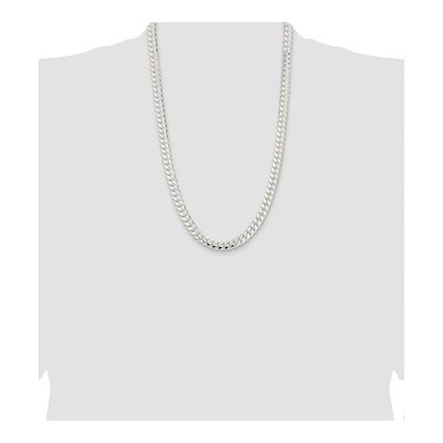 Sterling Silver 9mm Domed Curb Chain – view 4