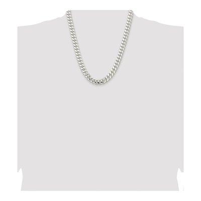 Sterling Silver 10.7mm Domed Curb Chain – view 4