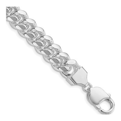 Sterling Silver 10.7mm 9-Inch Domed Curb Chain Bracelet
