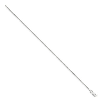 Sterling Silver 1.5mm Diamond-Cut Rope Chain Bracelet – view 2