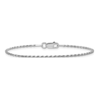 Sterling Silver 1.5mm Diamond-Cut Rope Chain Bracelet – view 3