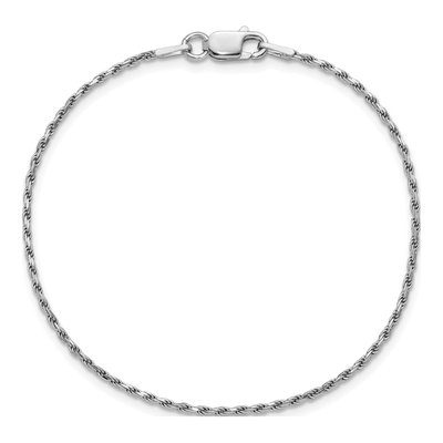 Sterling Silver 1.5mm Diamond-Cut Rope Chain Bracelet – view 4