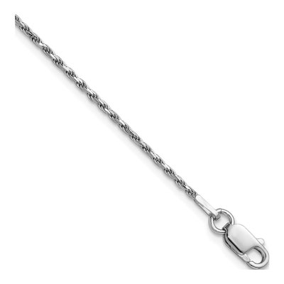 Sterling Silver 1.5mm Diamond-Cut Rope Chain Bracelet