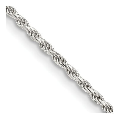 Sterling Silver 1.7mm Diamond-Cut Rope Chain