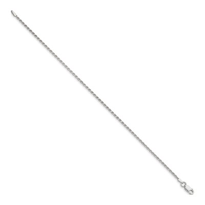 Sterling Silver 1.7mm Diamond-Cut Rope Chain Bracelet – view 2