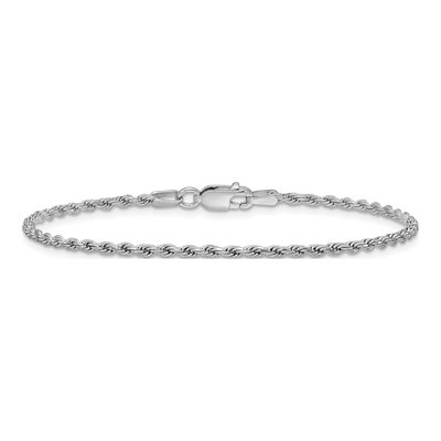 Sterling Silver 1.85mm Diamond-Cut Rope Chain Bracelet – view 3