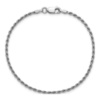 Sterling Silver 1.85mm Diamond-Cut Rope Chain Bracelet – view 4