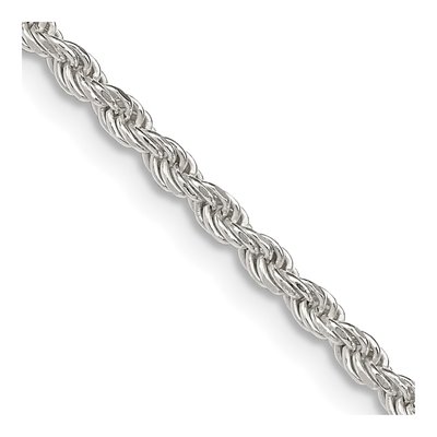 Gold-Plated Sterling Silver 2.25mm Diamond-Cut Rope Chain