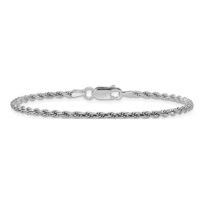 Sterling Silver 2.25mm Diamond-Cut Rope Chain Bracelet – view 3
