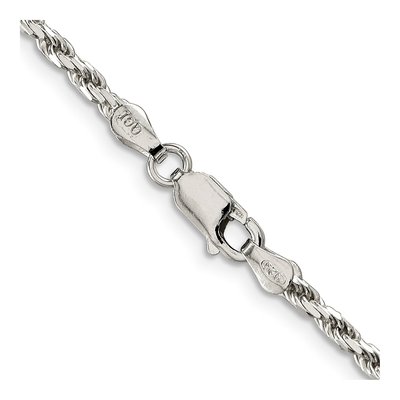 Sterling Silver 2.5mm Diamond-Cut Rope Chain – view 3