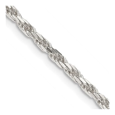 Sterling Silver 2.5mm Diamond-Cut Rope Chain