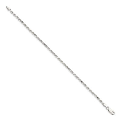 Sterling Silver 2.5mm Diamond-Cut Rope Chain Bracelet – view 2