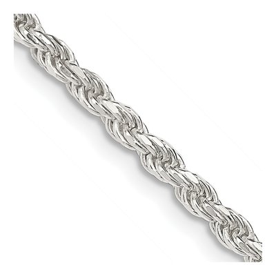 Sterling Silver 2.75mm Diamond-Cut Rope Chain