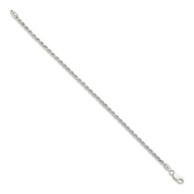 Sterling Silver 2.75mm Diamond-Cut Rope Chain Bracelet – view 2